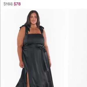 Elegant Black Satin Dress